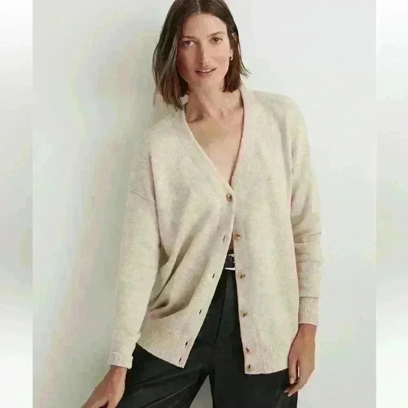 Madewell V-Neck Relaxed Cardigan Heathered Natural Size XXS - Picture 1 of 9